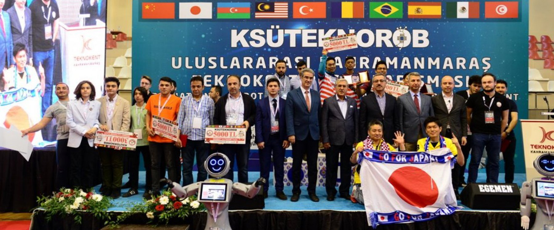 <div class='text-center center-block'><div class='font2 size40 slide-title'>Teknopark Robot Competition (KSÜTEKNOROB)</div><div class='font1 size24 slide-content'>International Kahramanmaraş Teknopark Robot Competition (KSÜTEKNOROB) organised by the cooperation of Kahramanmaraş Sütçü İmam University (KSU) Kahramanmaras Metropolitan Municipality, Turkey Union of Municipalities and Kahramanmaras Teknokent Yönetici A. Ş.</div></div>